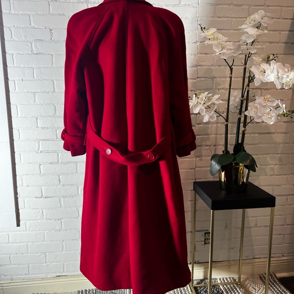 Perry Ellis Portfolio Vintage Wool Red Lo g Coat Size L/XL - Picture 6 of 16